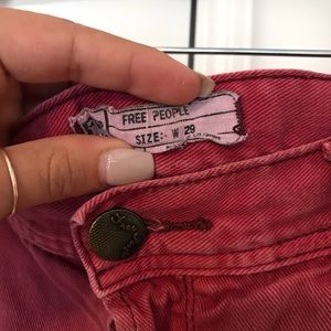 Free People Shorts - Free People Red cutoff denim shorts Free People Shorts - Free People Red cutoff denim shorts